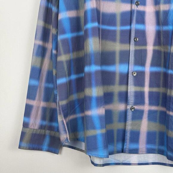 NWT Diesel S-Daraa Shirt 439 Electric/Blue Men’s Size 50 Plaid Button Up $225 - Picture 8 of 15